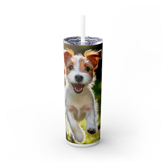 Parson Russell Terrier Skinny Tumbler with Straw, 20oz
