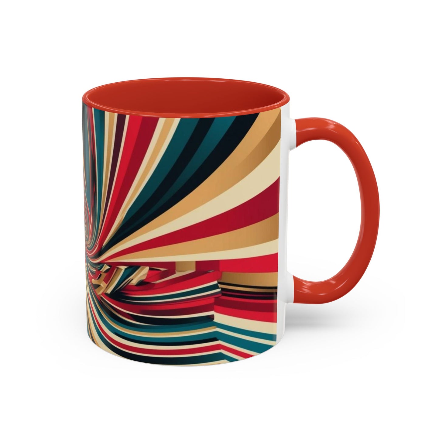 Optical Illusion Accent Mug – Ceramic Coffee Cup