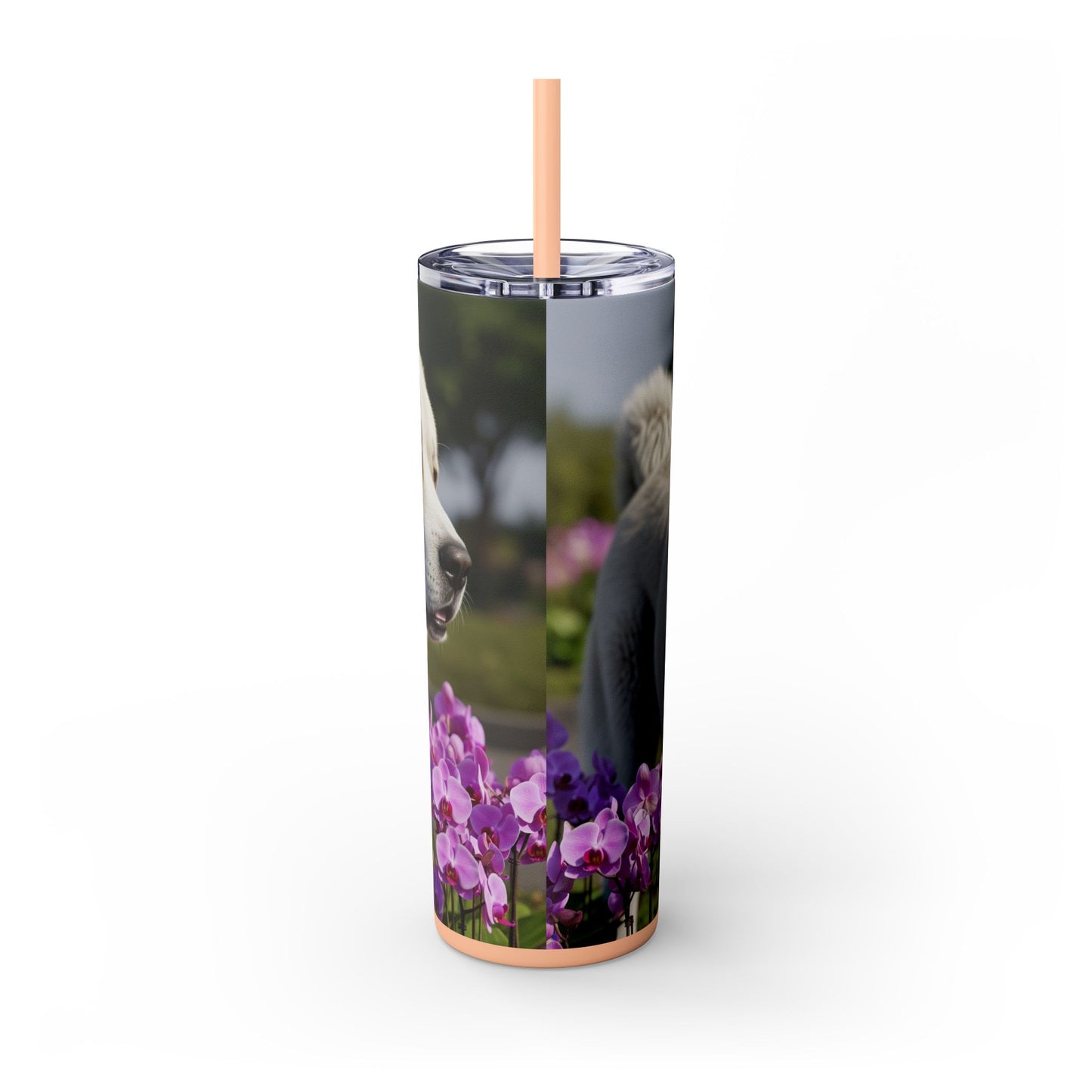 Gobelet isotherme avec paille, motif Berger du Caucase, 590 ml