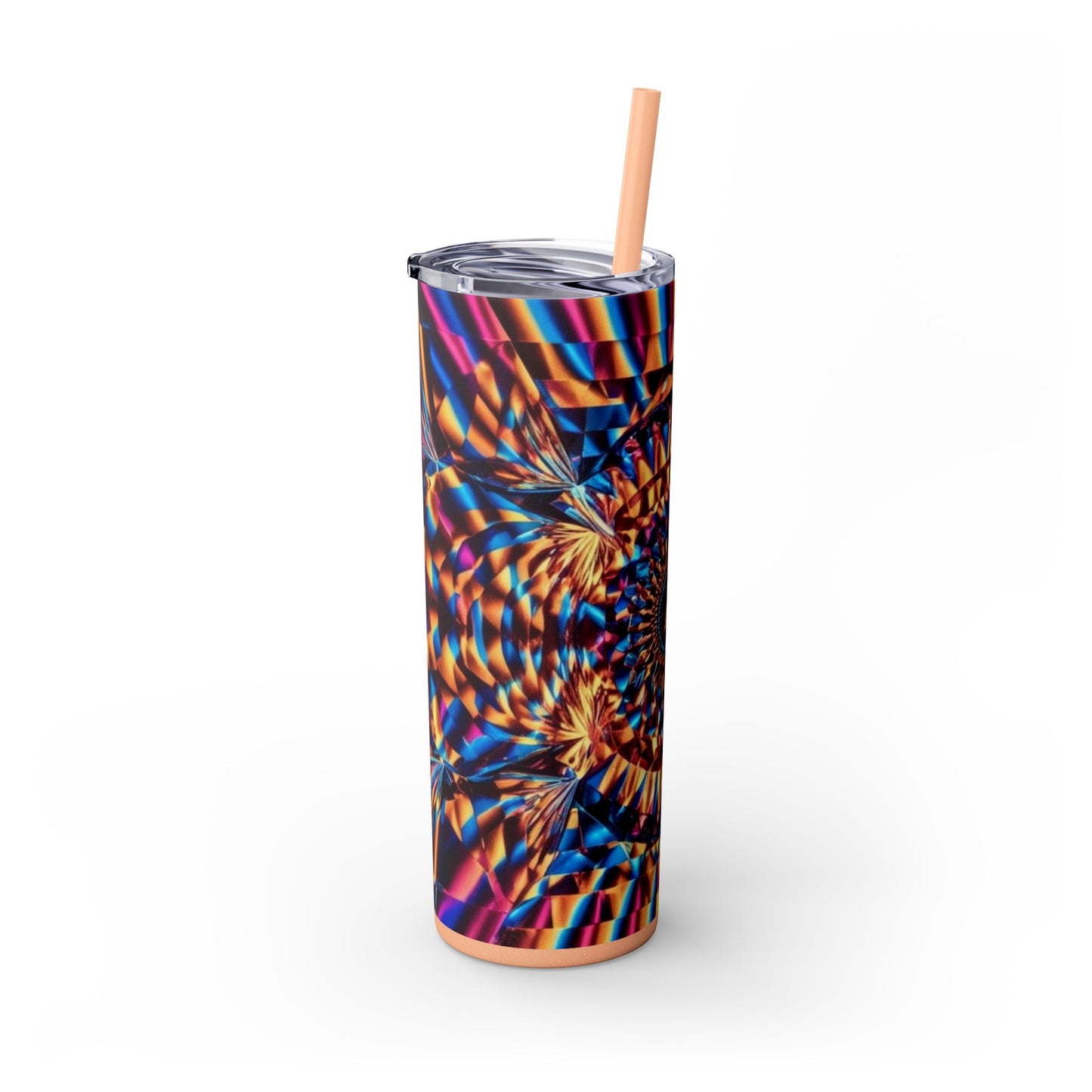 Optical Illusion Skinny Tumbler with Straw, 20oz