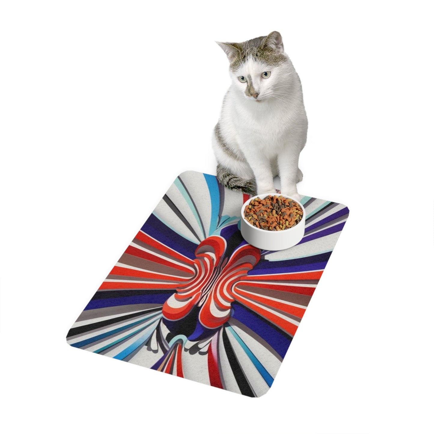 Pet Food Mat (12x18) - Optical Illusion