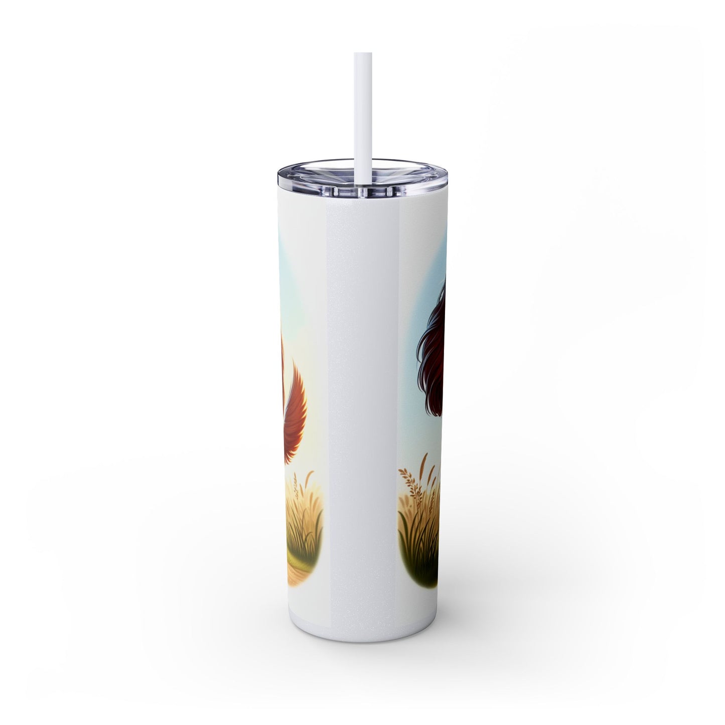 English Toy Spaniel Skinny Tumbler with Straw, 20oz