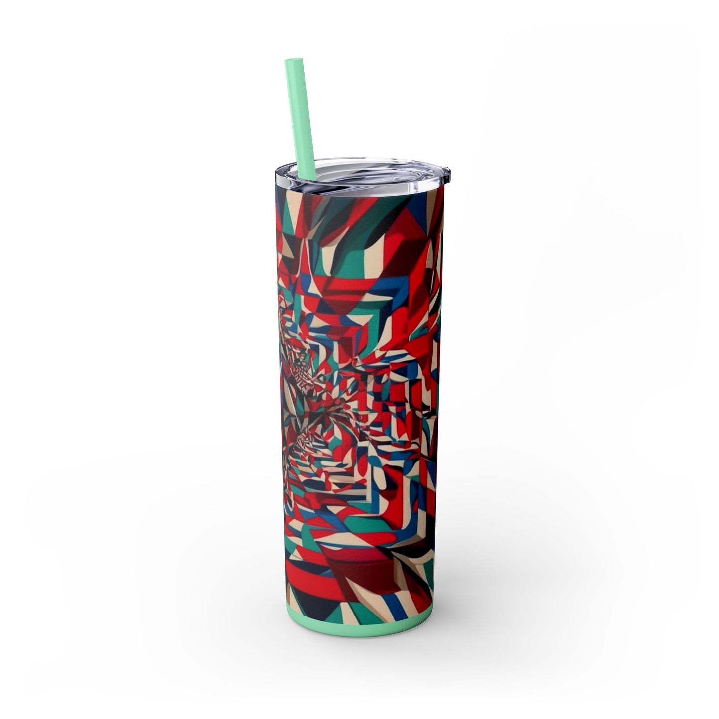 Optical Illusion Skinny Tumbler with Straw, 20oz