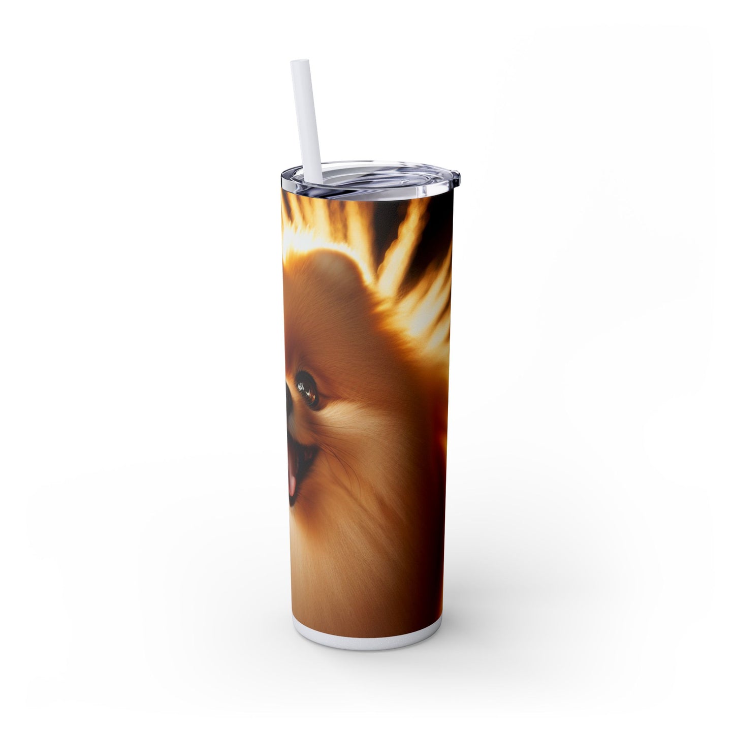 Pomeranian Skinny Tumbler with Straw, 20oz