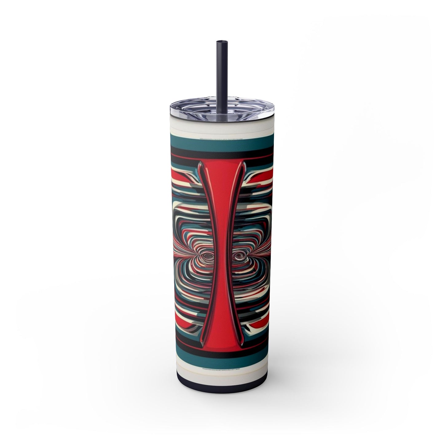 Optical Illusion Skinny Tumbler with Straw, 20oz
