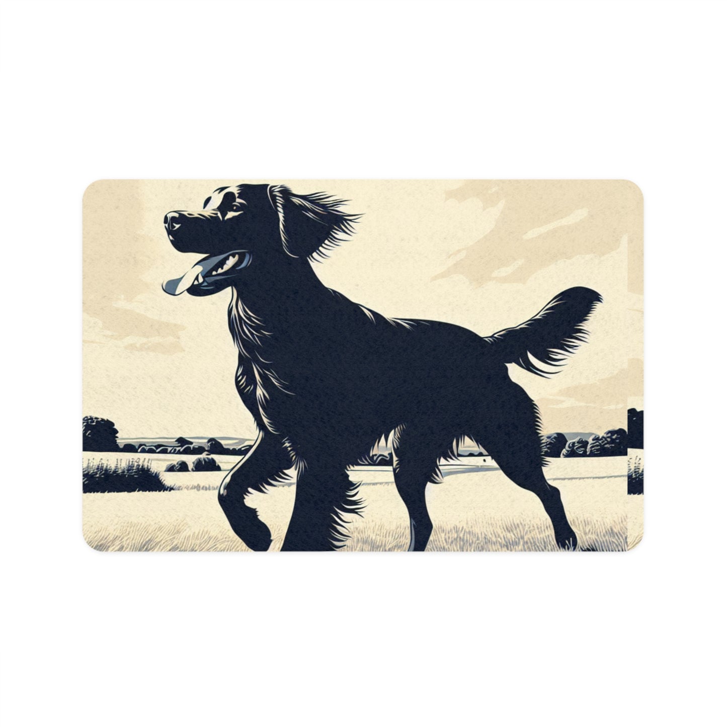 Pet Food Mat (12x18) - Flat Coated Retriever