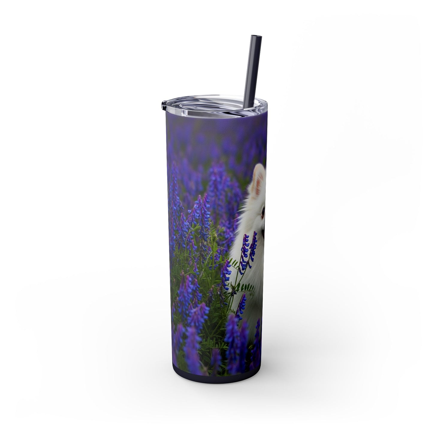 Pomeranian Skinny Tumbler with Straw, 20oz