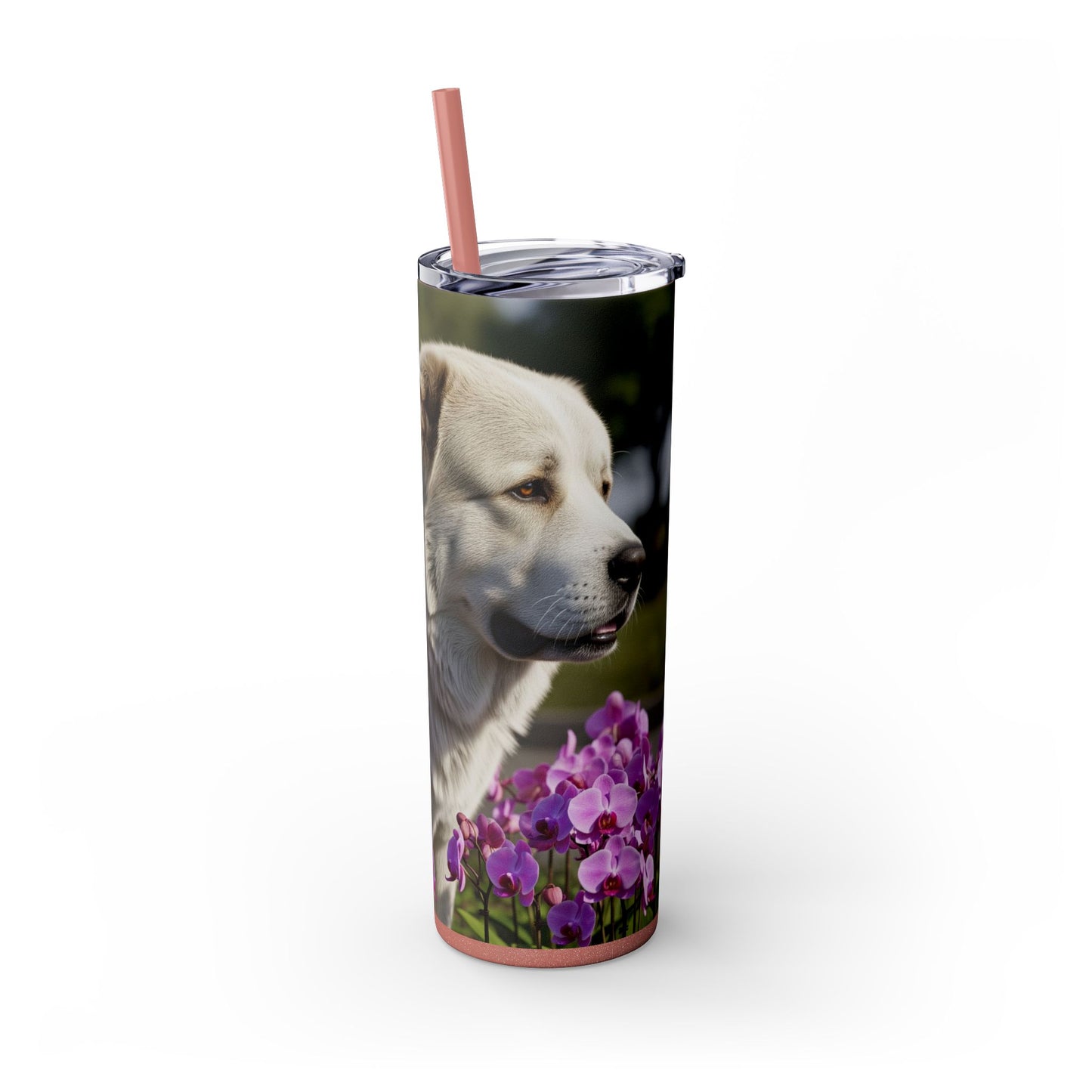 Gobelet isotherme avec paille, motif Berger du Caucase, 590 ml