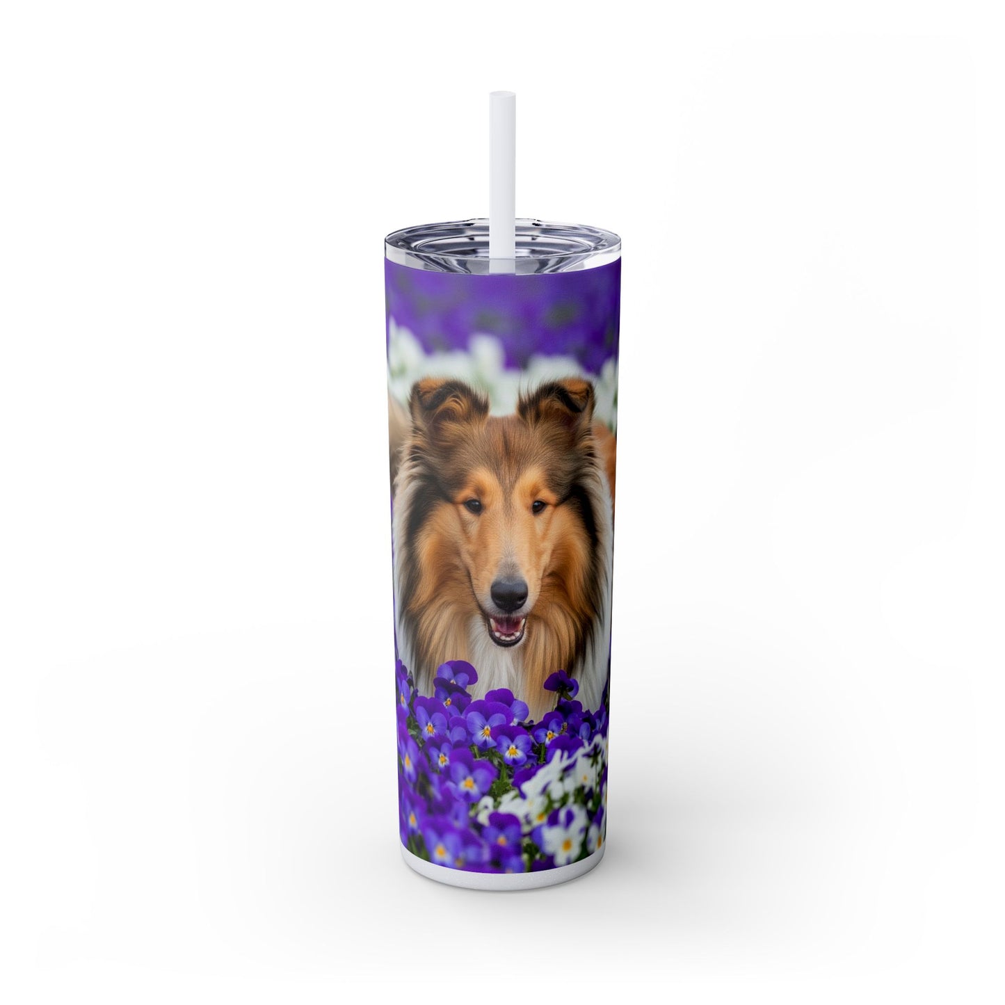 Gobelet isotherme Collie Skinny avec paille, 590 ml