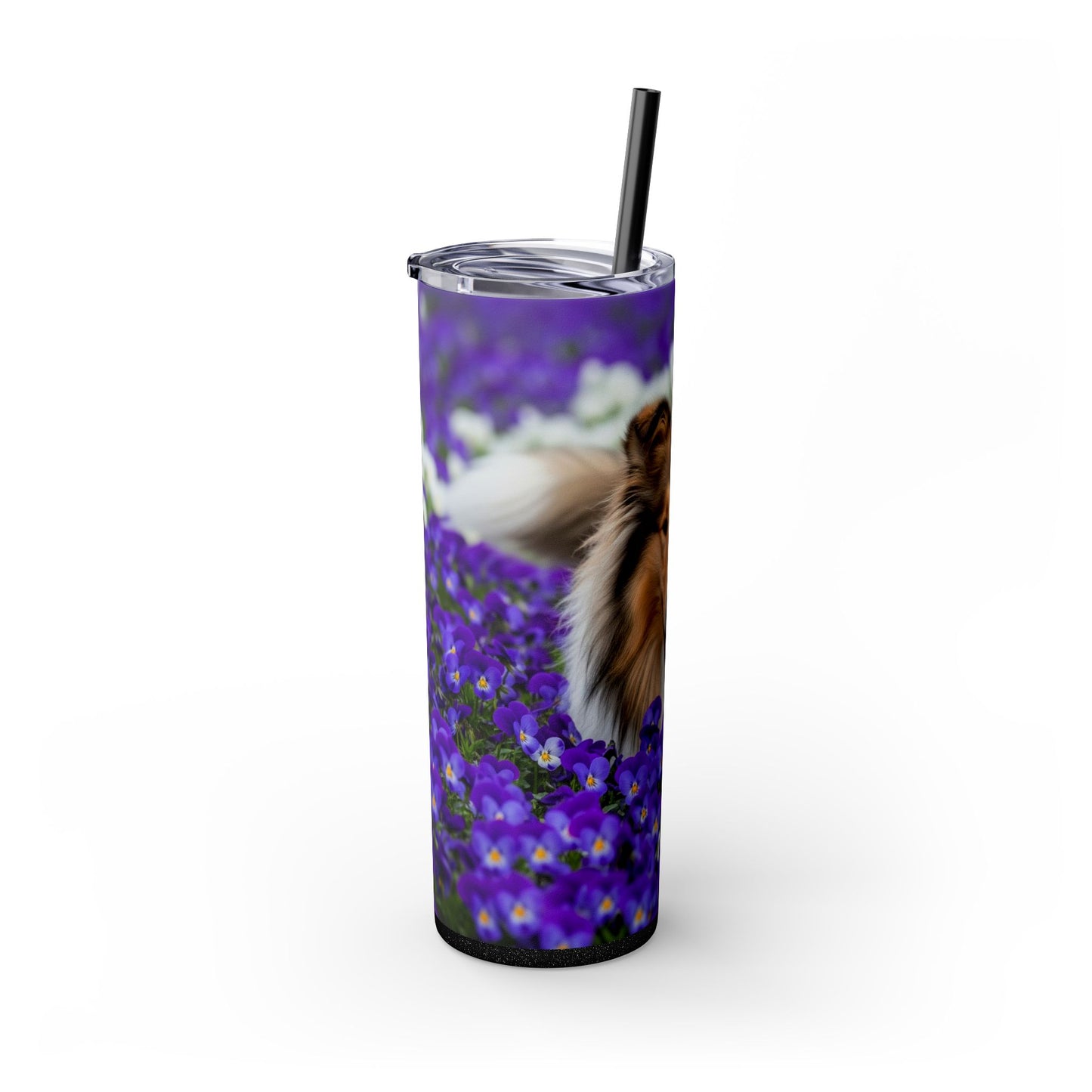 Gobelet isotherme Collie Skinny avec paille, 590 ml