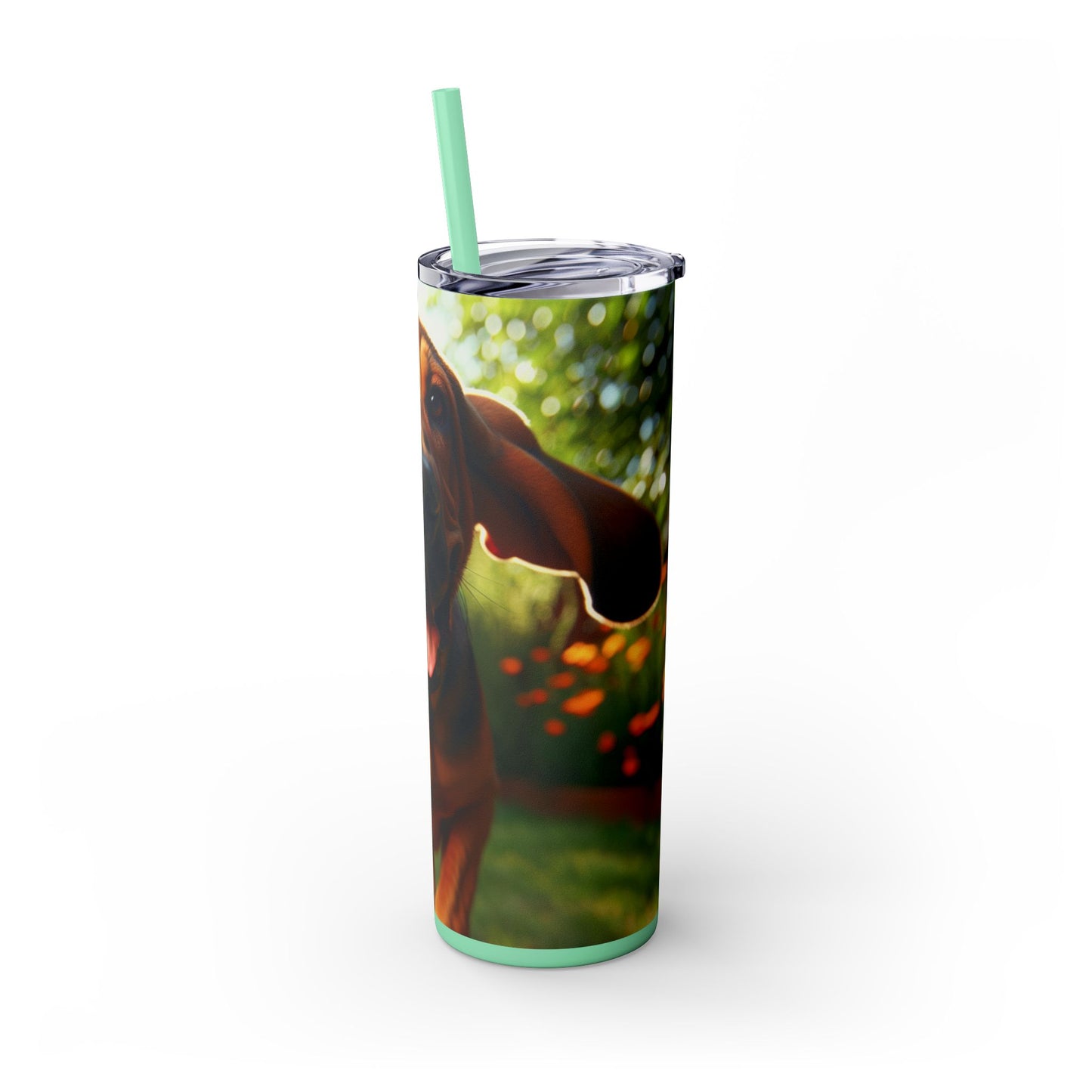 Bloodhound Skinny Tumbler with Straw, 20oz
