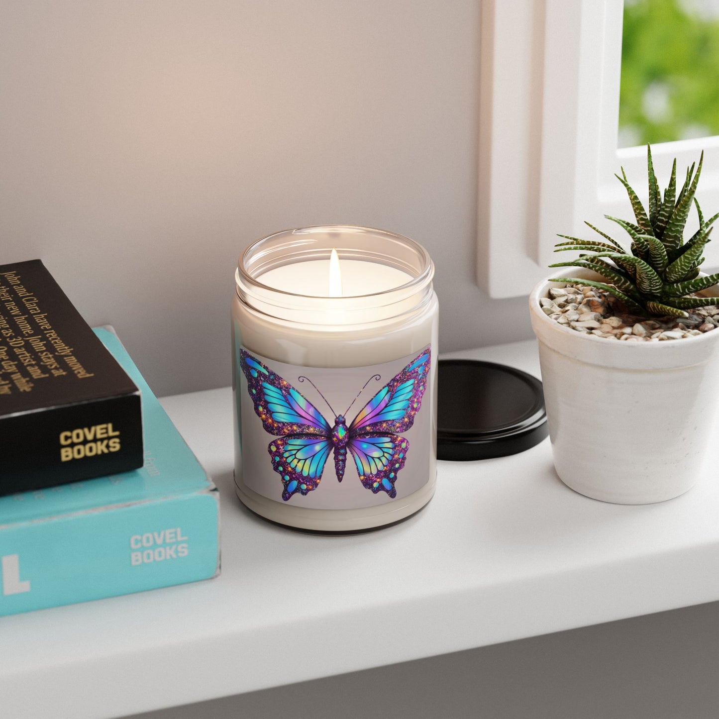 Glittery Psychedelic Butterfly- Scented Soy Candle, 9oz