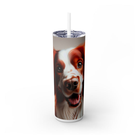 Irish Red and White Setter Tumbler with Straw, 20oz