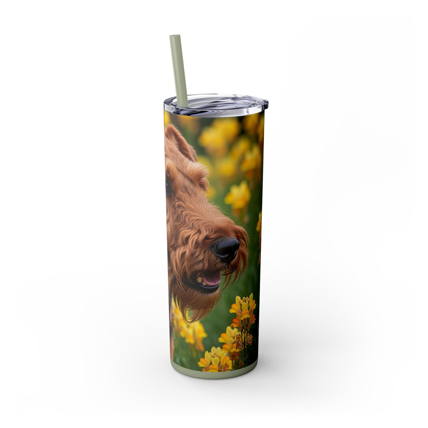 Welsh Terrier Skinny Tumbler with Straw, 20oz