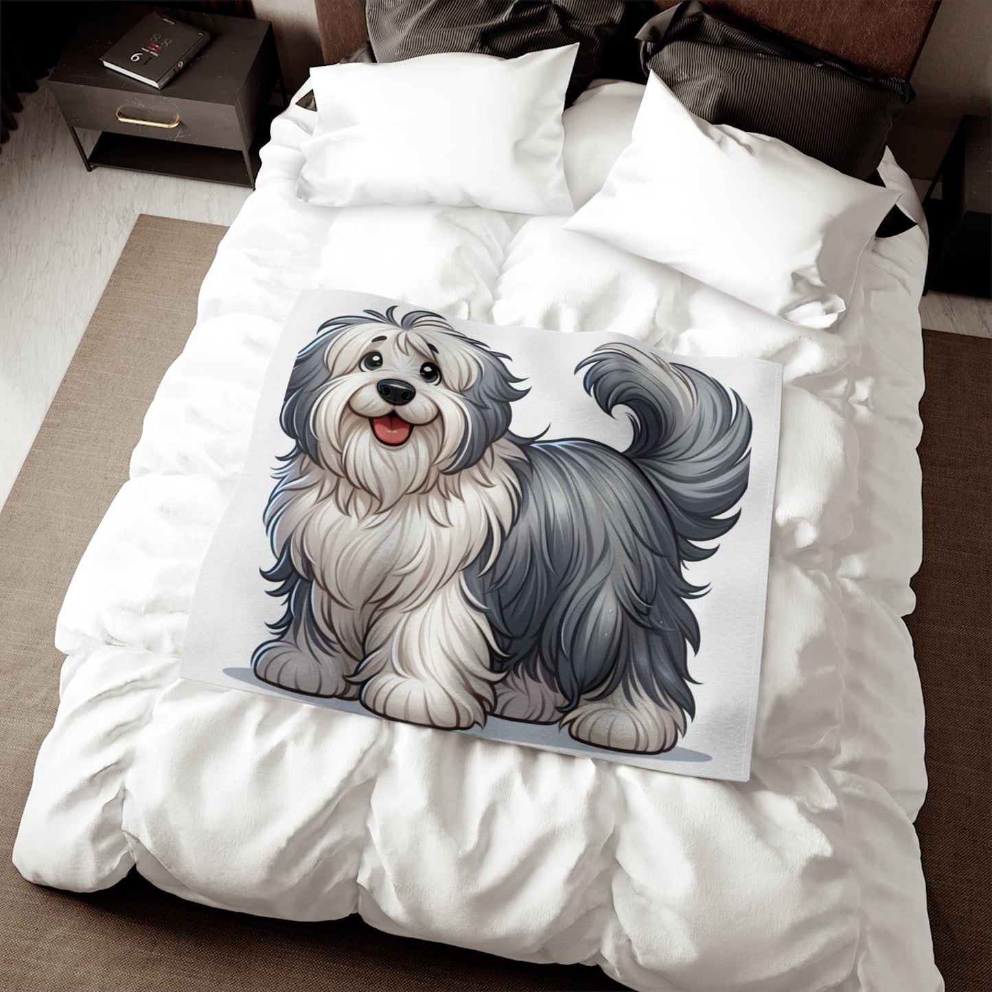 Manta tipo sudadera con diseño de perro pastor inglés antiguo