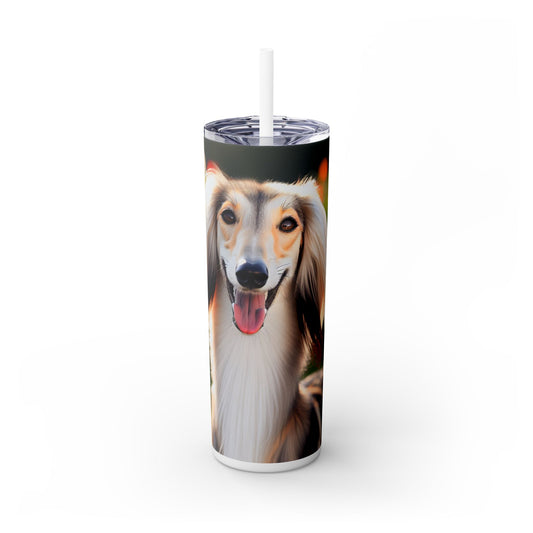 Saluki Skinny Tumbler with Straw, 20oz