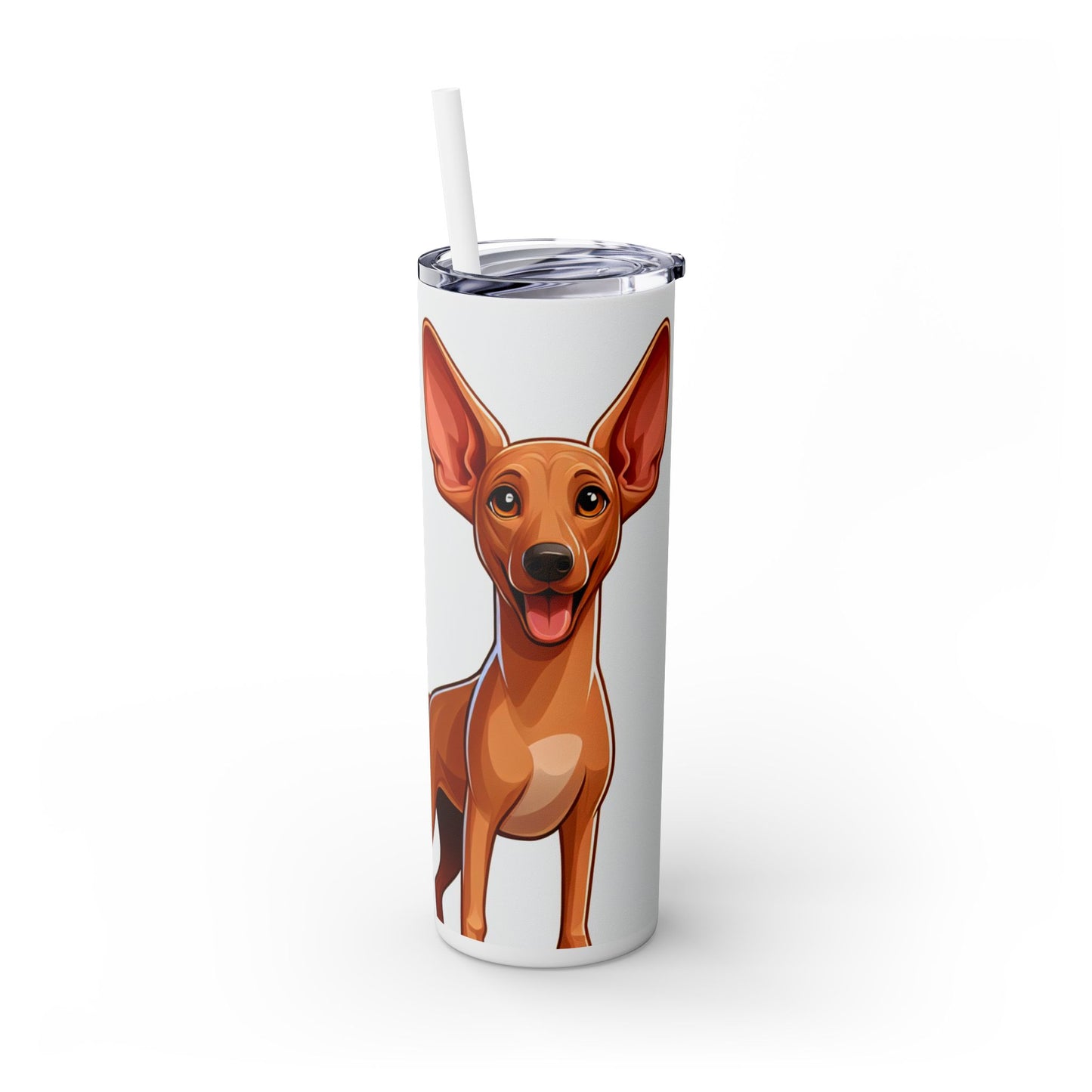 Pharaoh Hound Skinny Tumbler with Straw, 20oz