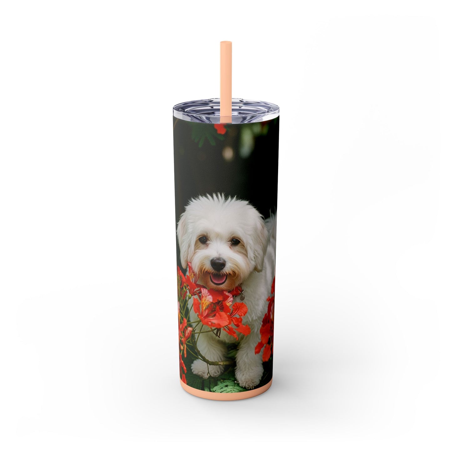 Gobelet Coton de Tuléar avec paille, 590 ml