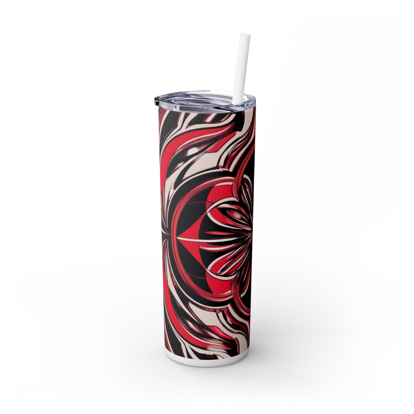 Optical Illusion Skinny Tumbler with Straw, 20oz