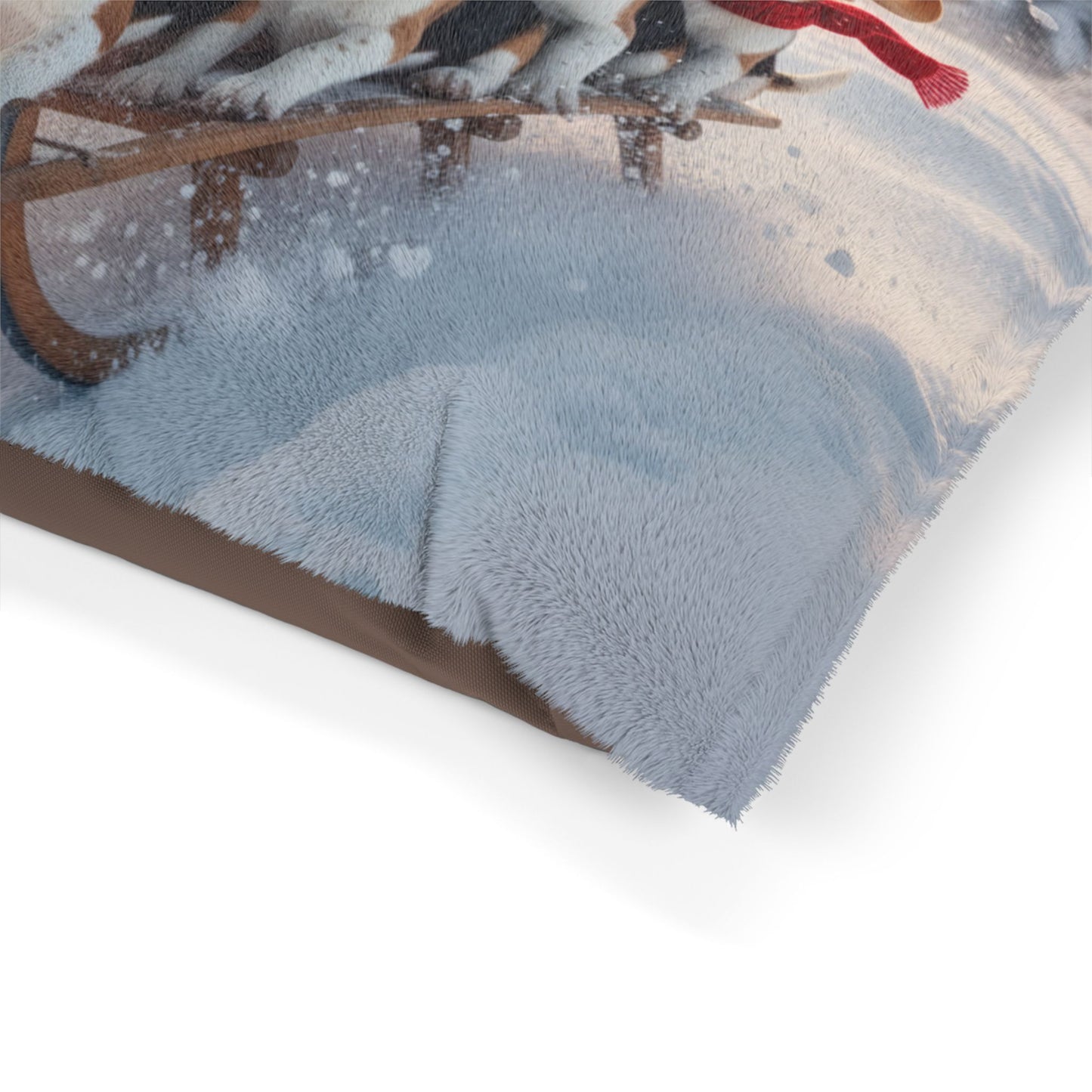 Holiday Sledding Beagle Pet Bed