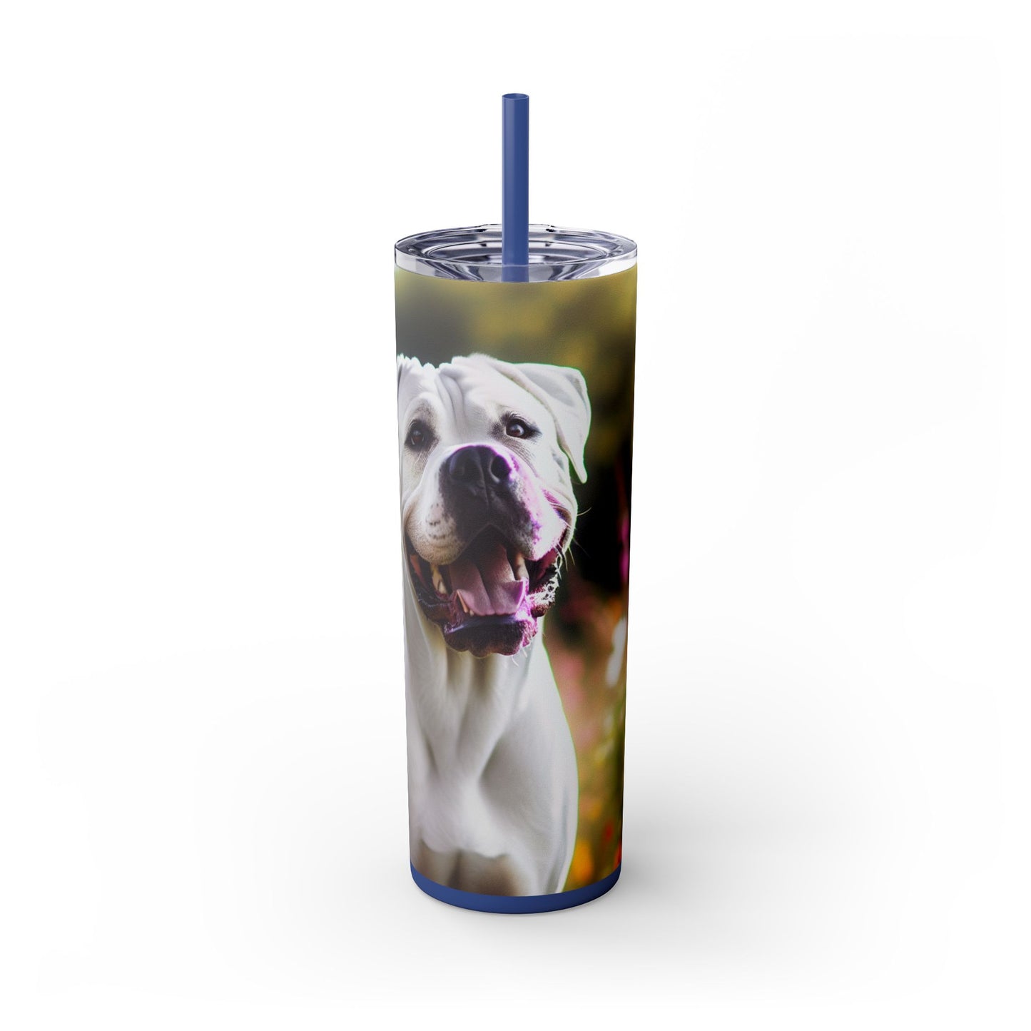 Vaso Dogo Argentino con pajita, 20 oz