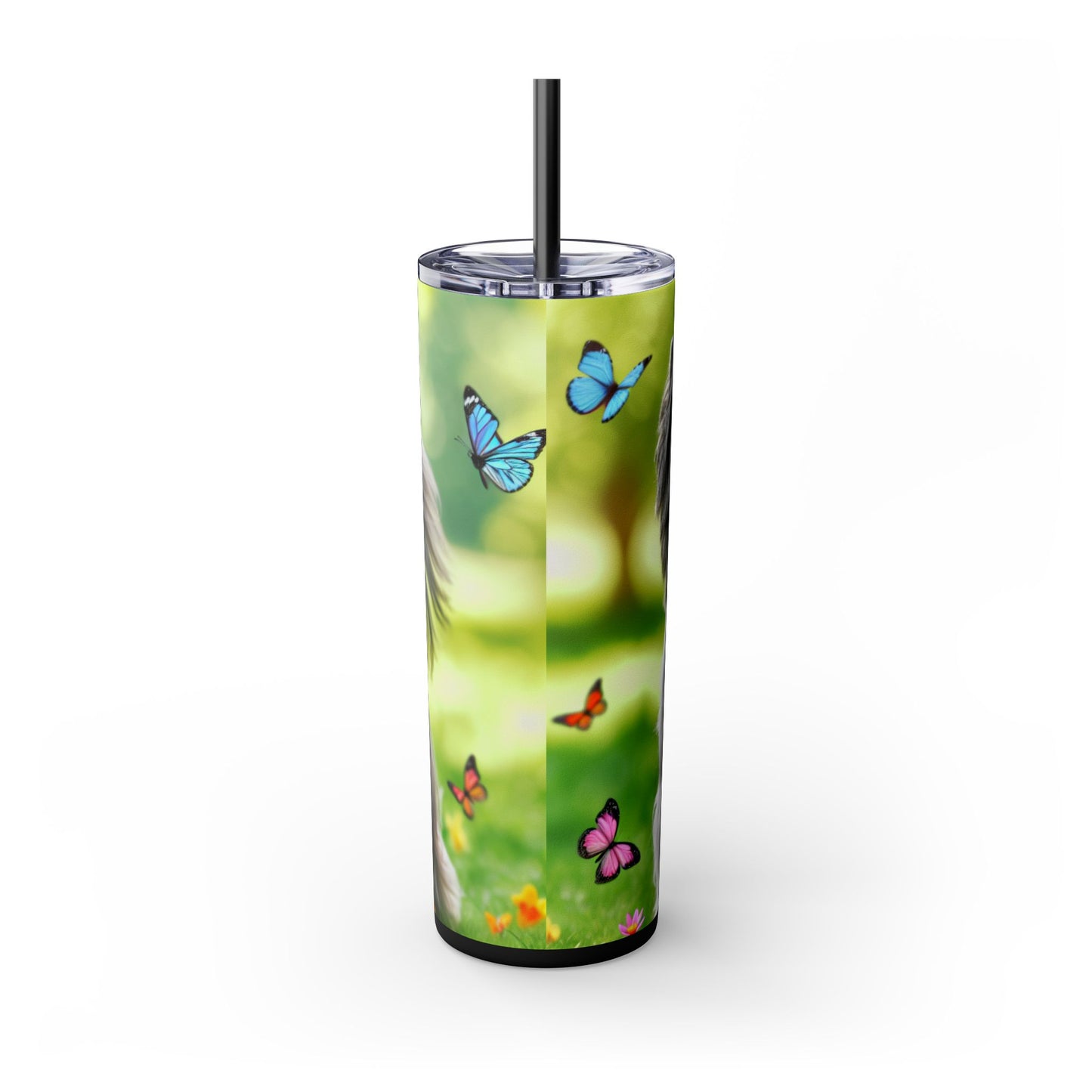 Skye Terrier Skinny Tumbler with Straw, 20oz