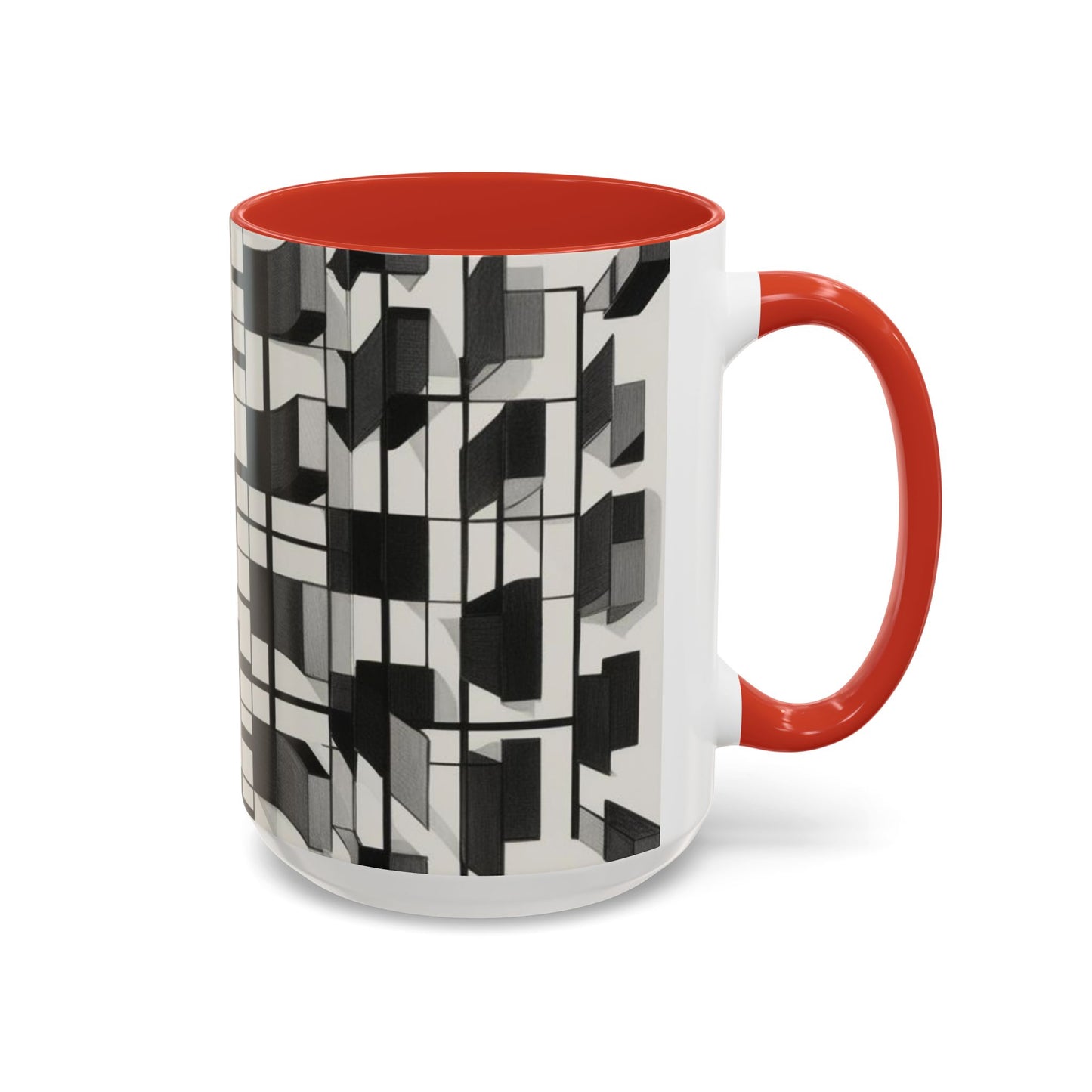 Optical Illusion Accent Mug – Ceramic Coffee Cup