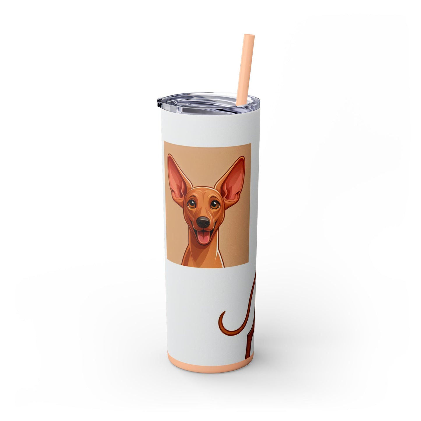 Pharaoh Hound Skinny Tumbler with Straw, 20oz