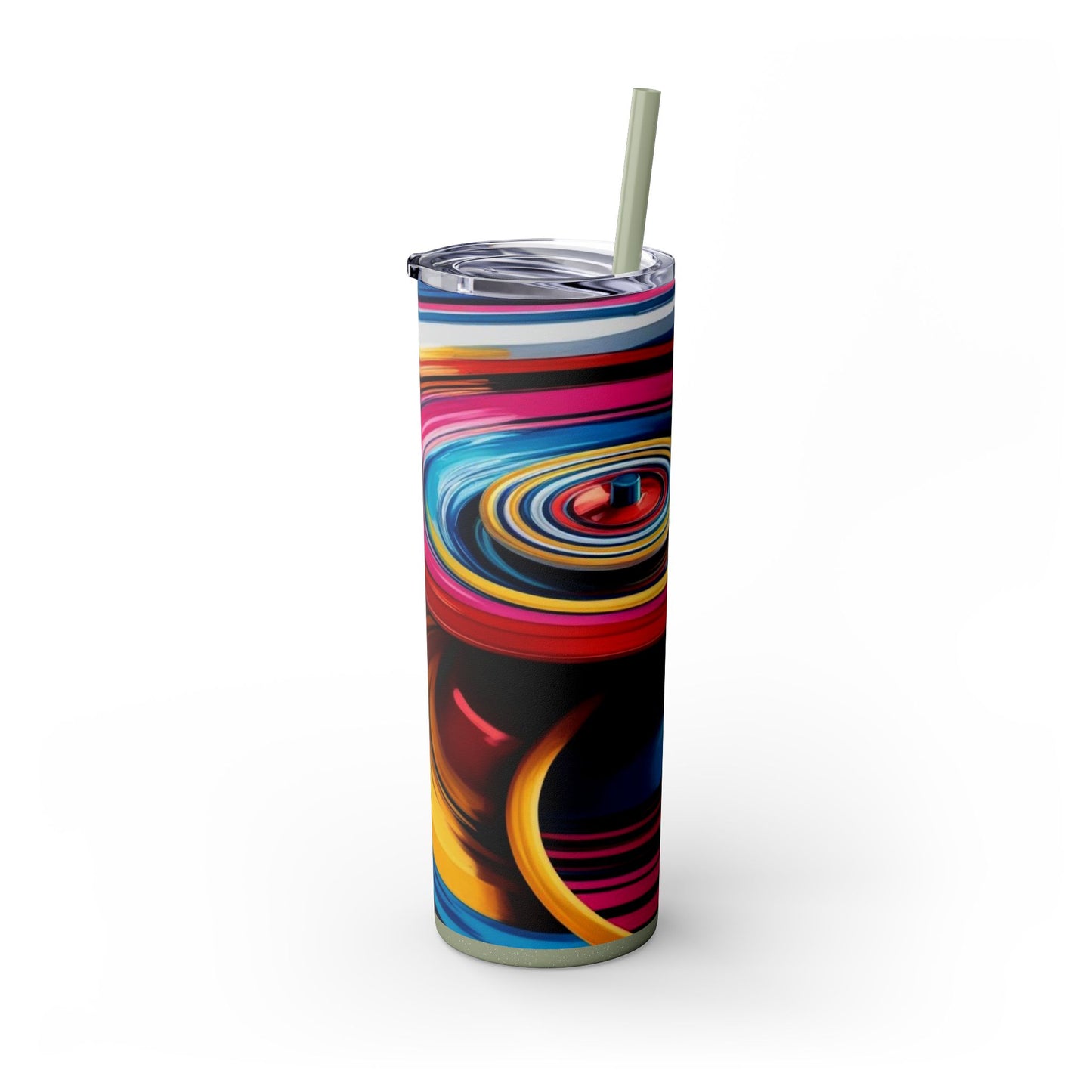 Optical Illusion Skinny Tumbler with Straw, 20oz