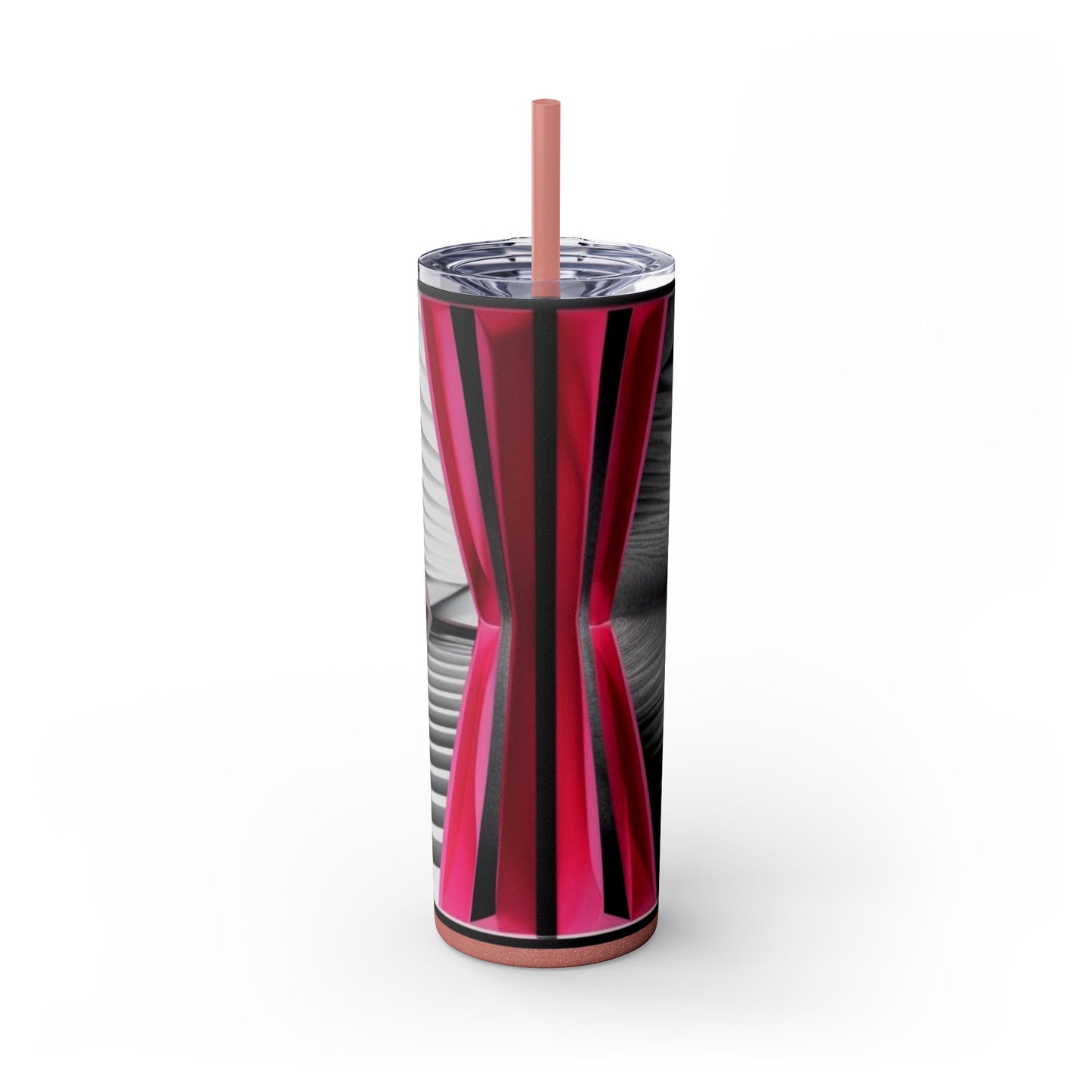 Optical Illusion Skinny Tumbler with Straw, 20oz
