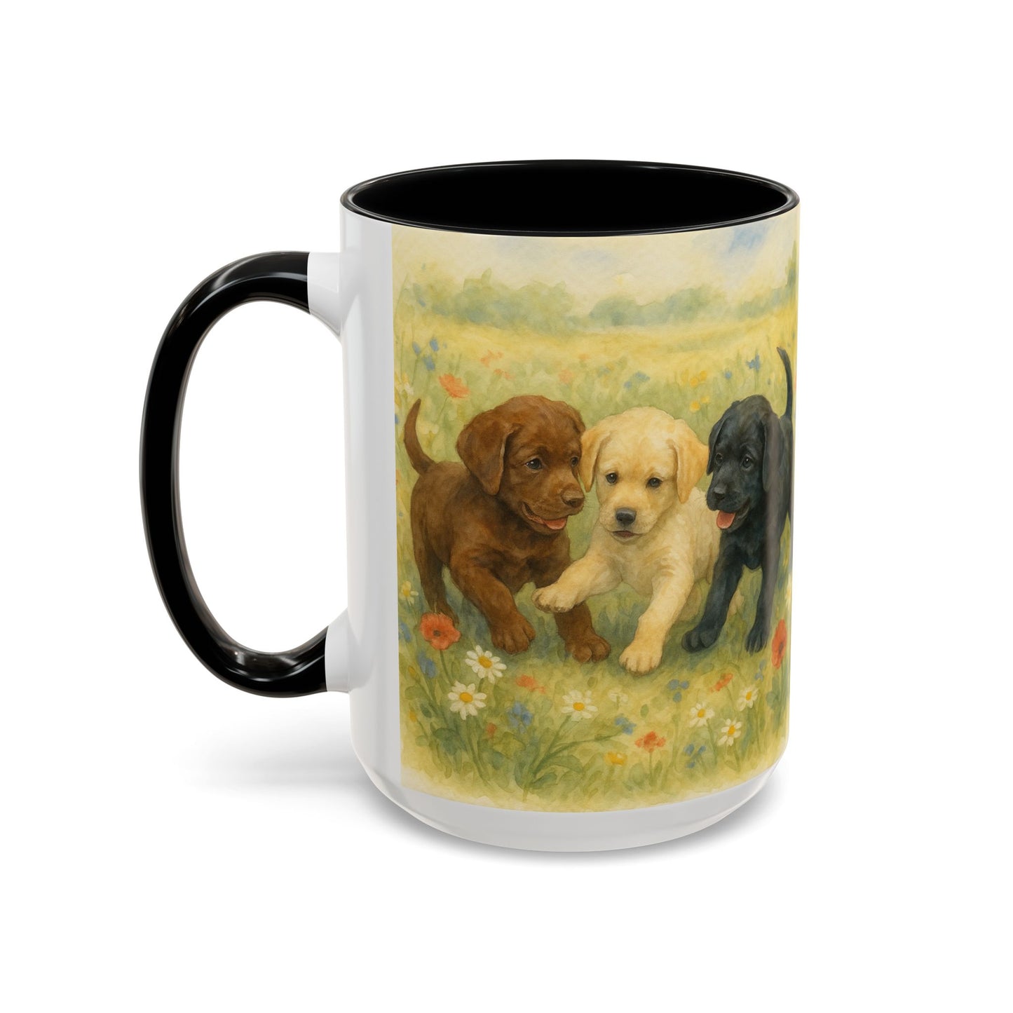 Labrador Retriever puppies Accent Mug – Ceramic Coffee Cup