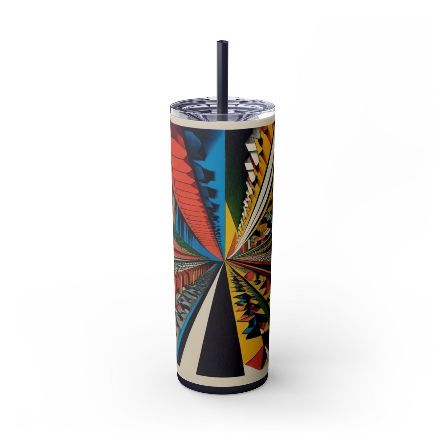 Optical Illusion Skinny Tumbler with Straw, 20oz