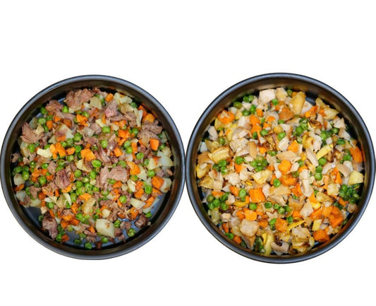 Assortiment bœuf et poulet - la boîte contient 24 portions de 225 g