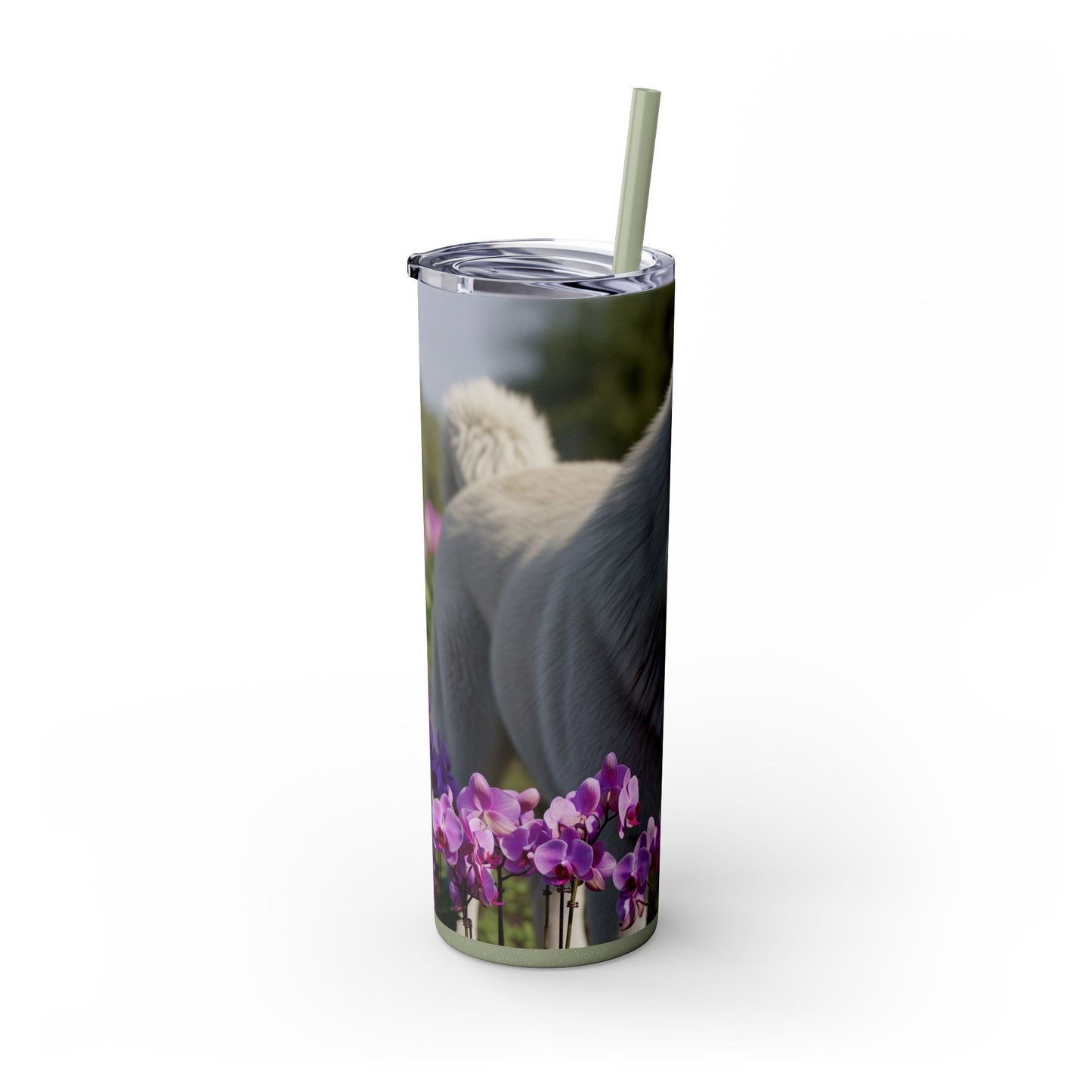 Gobelet isotherme avec paille, motif Berger du Caucase, 590 ml