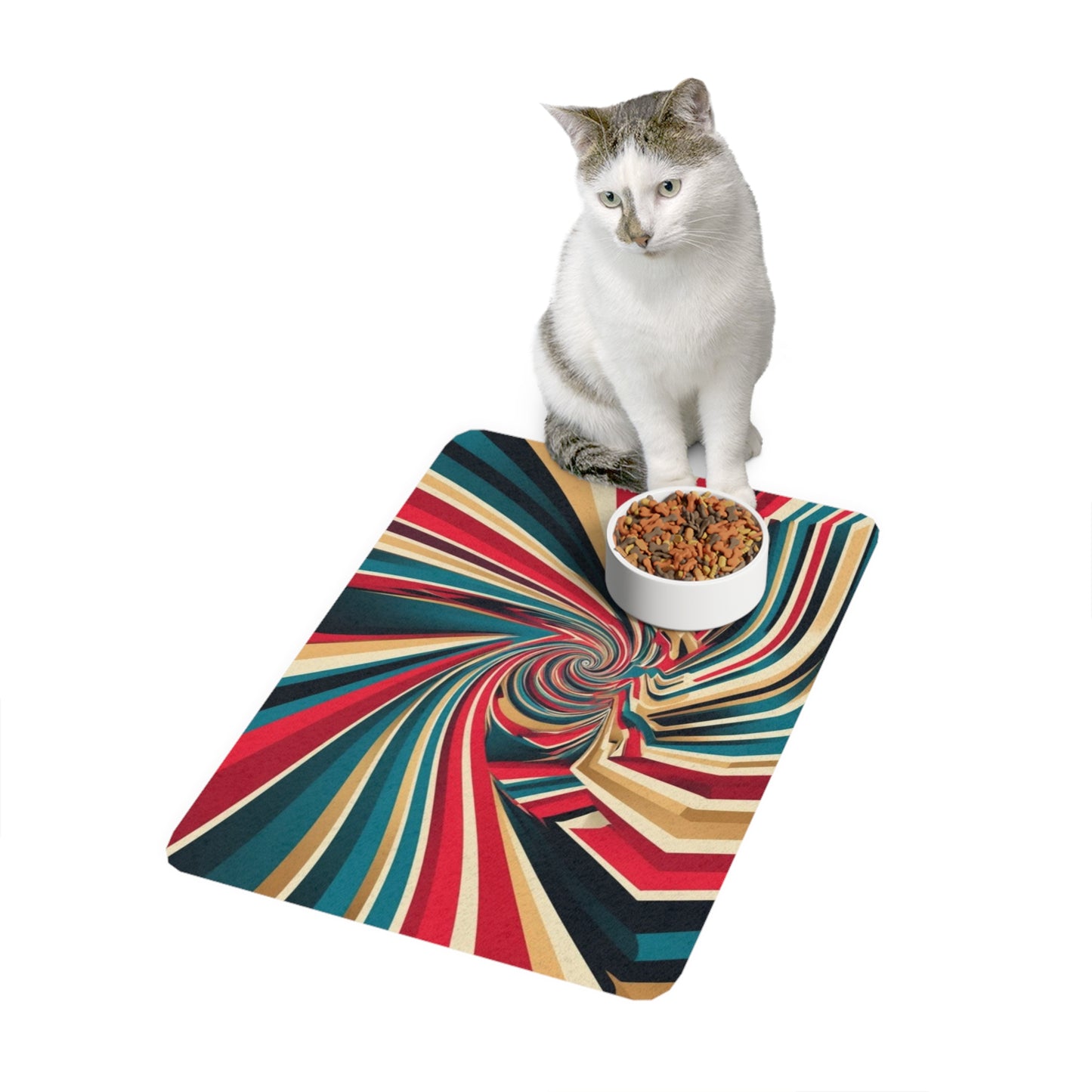 Pet Food Mat (12x18) - Optical Illusion