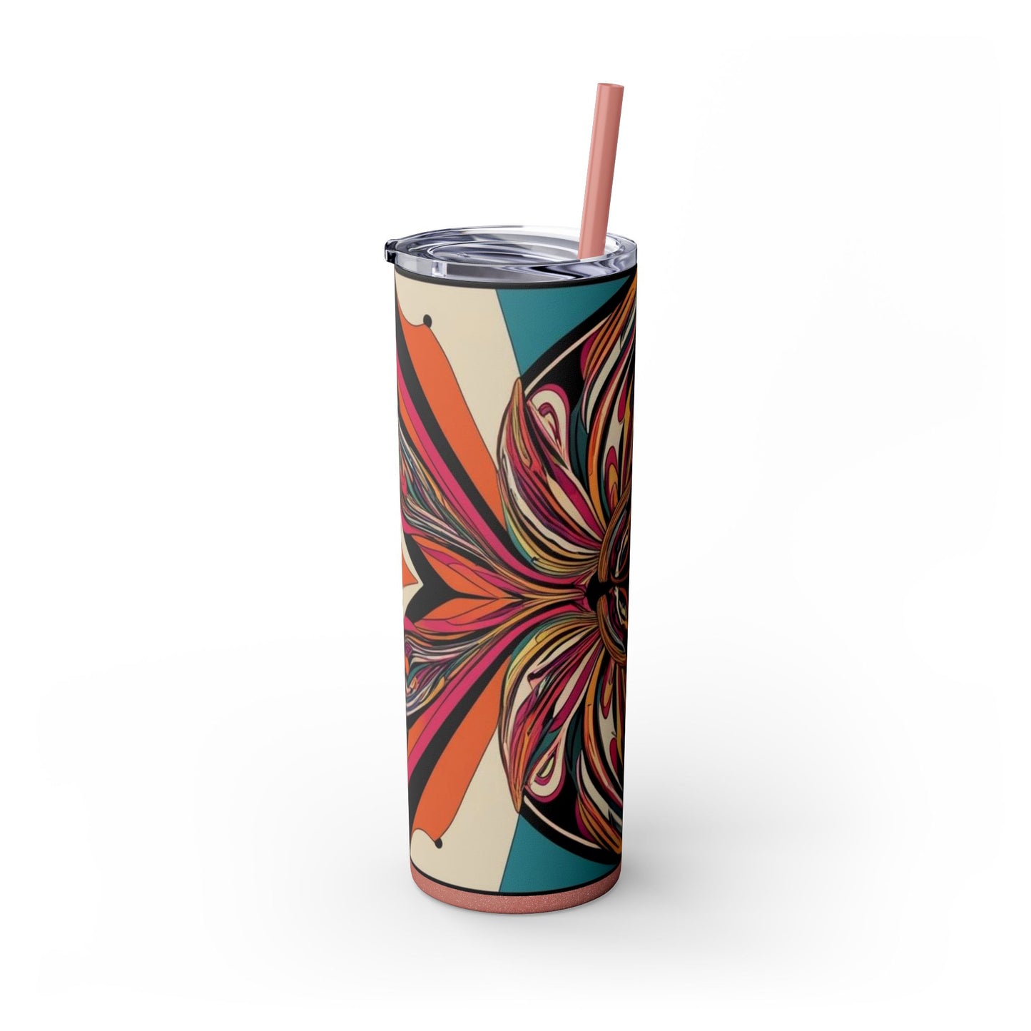 Optical Illusion Skinny Tumbler with Straw, 20oz