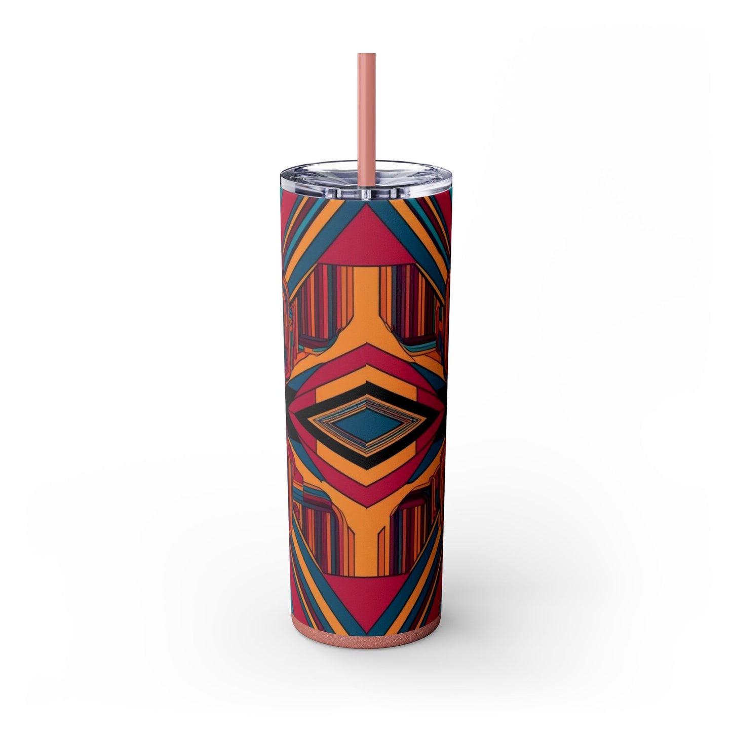 Optical Illusion Skinny Tumbler with Straw, 20oz
