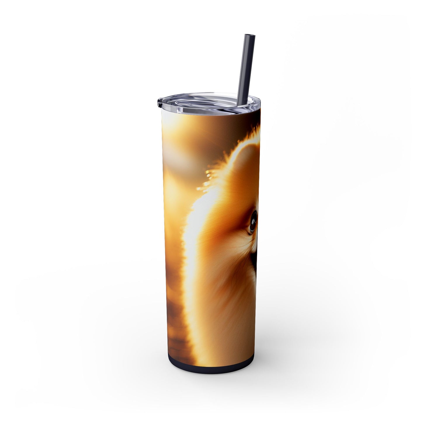 Pomeranian Skinny Tumbler with Straw, 20oz