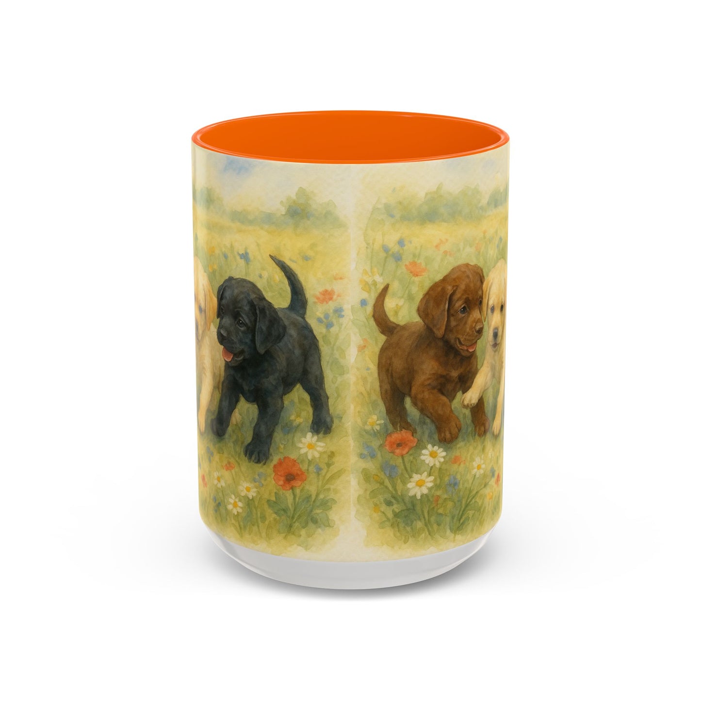 Labrador Retriever puppies Accent Mug – Ceramic Coffee Cup