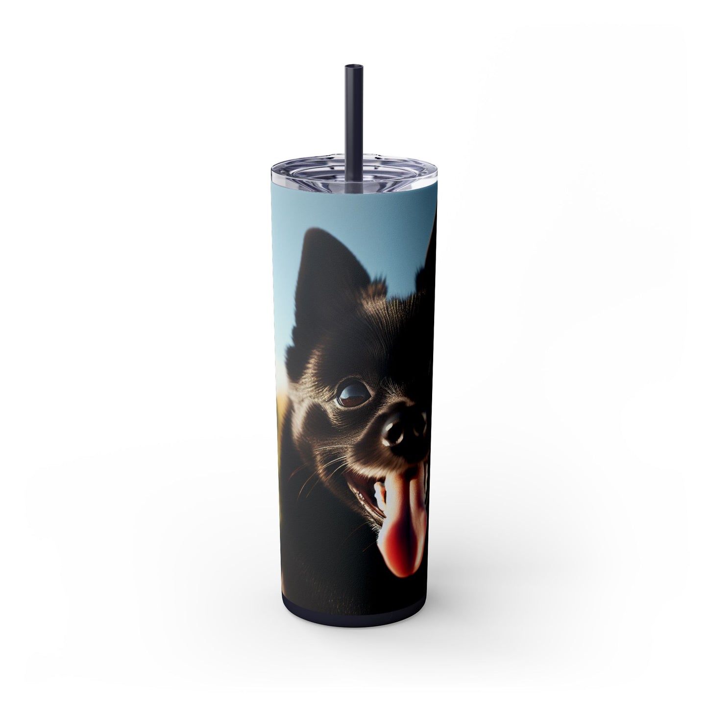 Schipperke Skinny Tumbler with Straw, 20oz