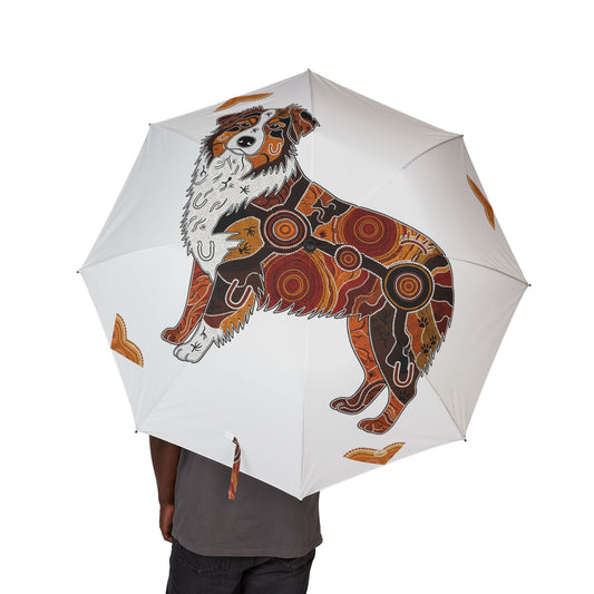 Australian Shepherd Semi-Automatic Foldable Umbrella