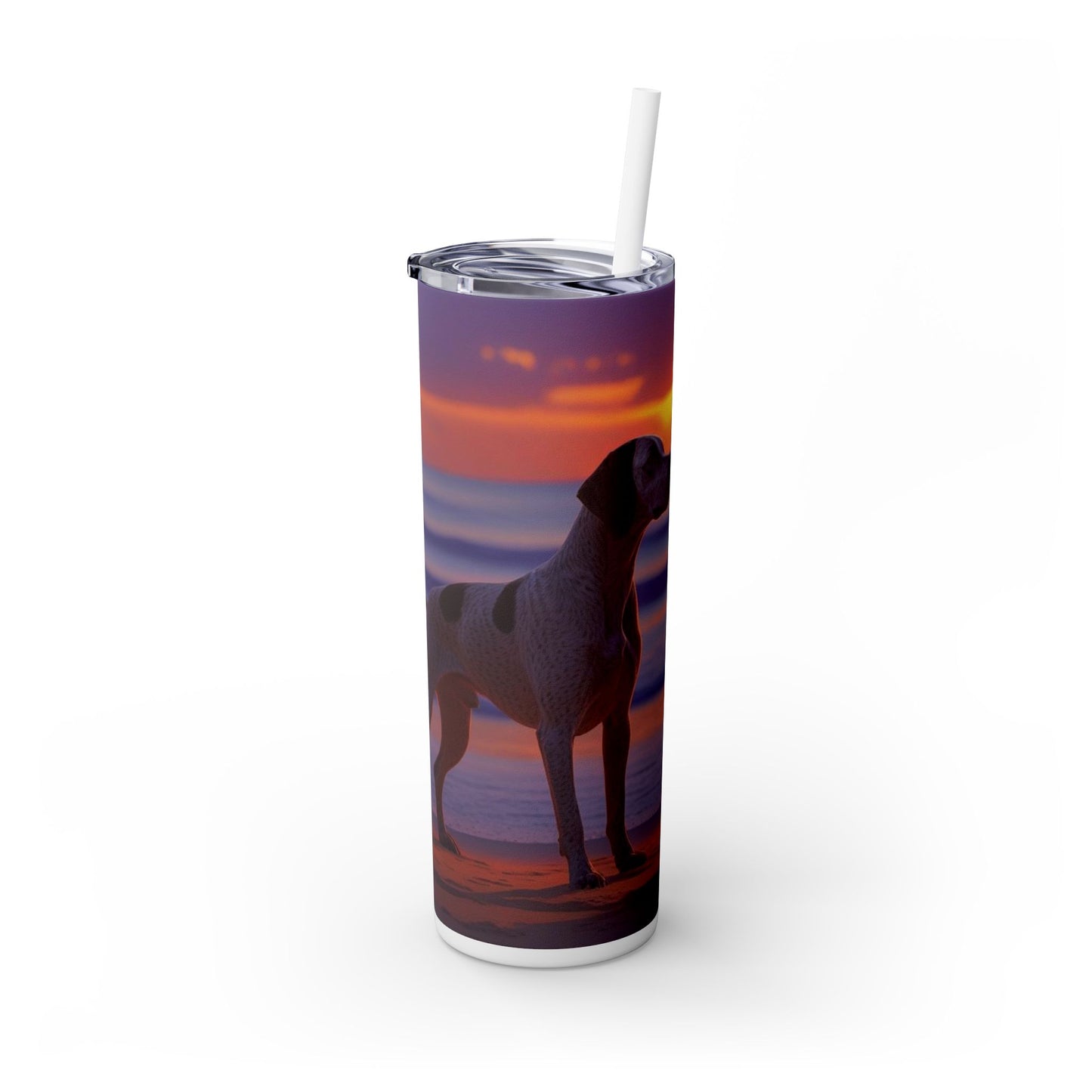 German Shorthaired Pointer Love Skinny Tumbler with Straw, 20oz