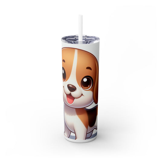 Beagle Skinny Tumbler with Straw, 20oz