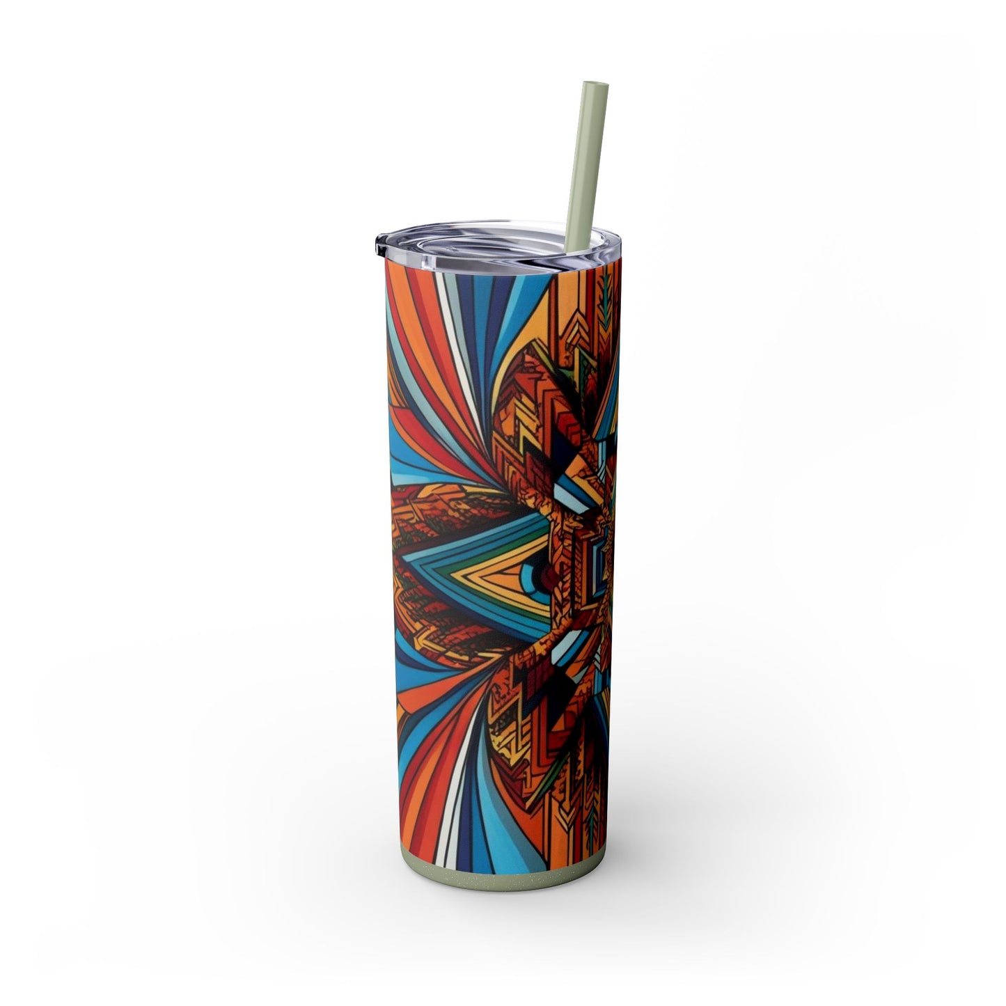 Optical Illusion Skinny Tumbler with Straw, 20oz