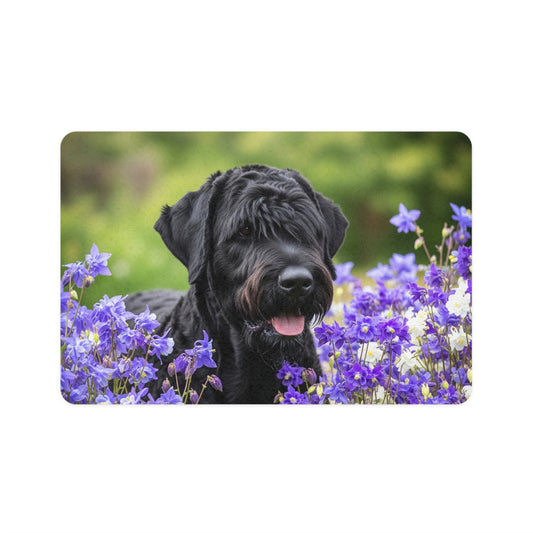 Pet Food Mat (12x18) - Black Russian Terrier