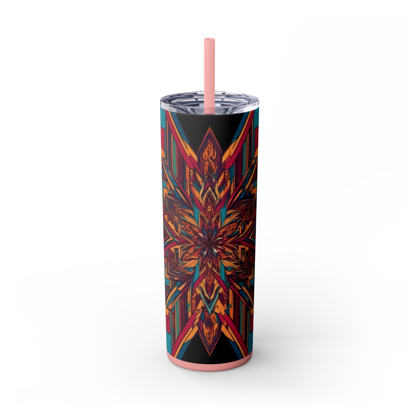 Optical Illusion Skinny Tumbler with Straw, 20oz
