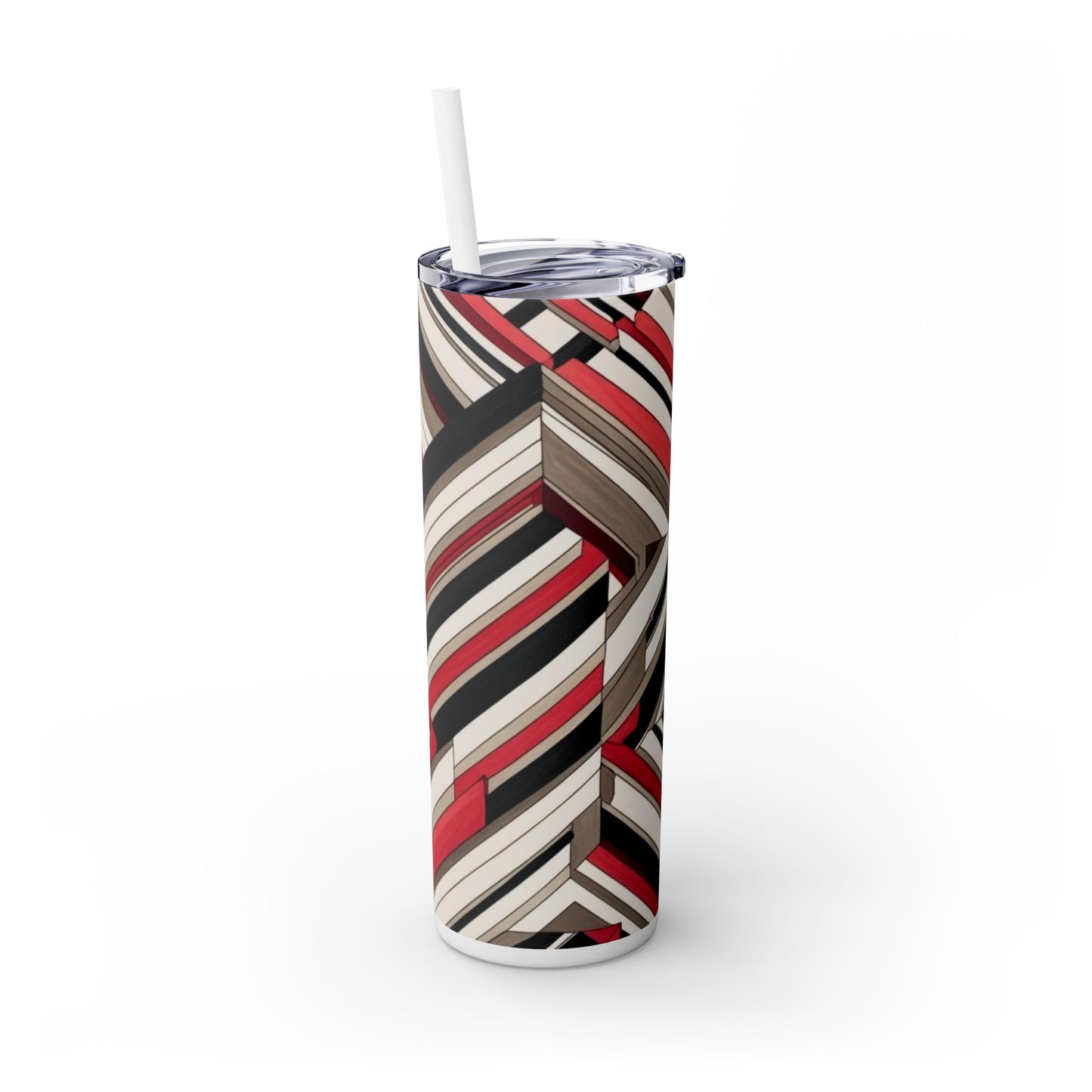 Optical Illusion Skinny Tumbler with Straw, 20oz