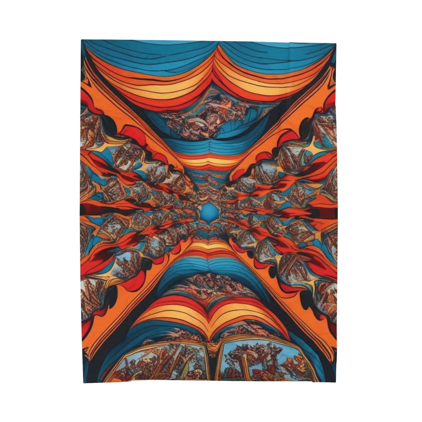 Velveteen Plush Blanket- Optical Illusion