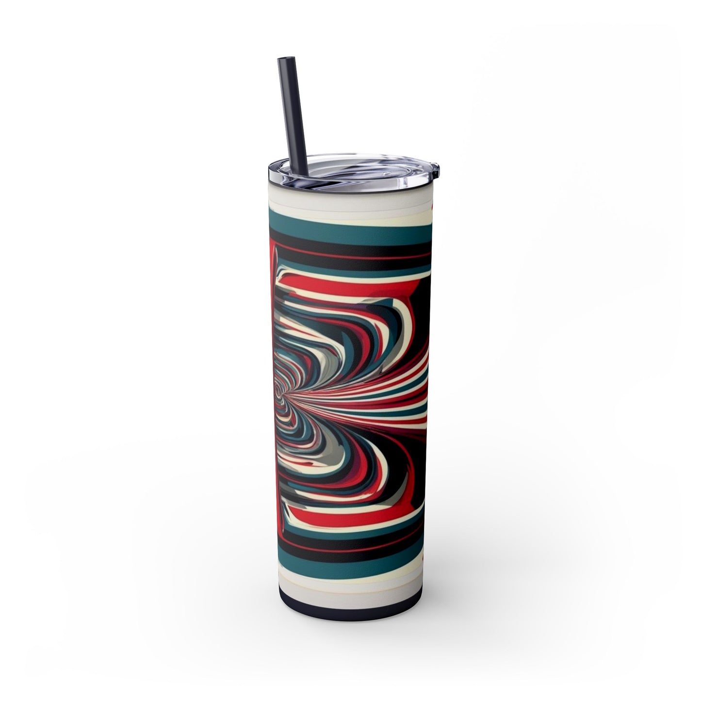 Optical Illusion Skinny Tumbler with Straw, 20oz