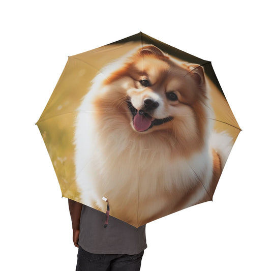 Keeshond Semi-Automatic Foldable Umbrella